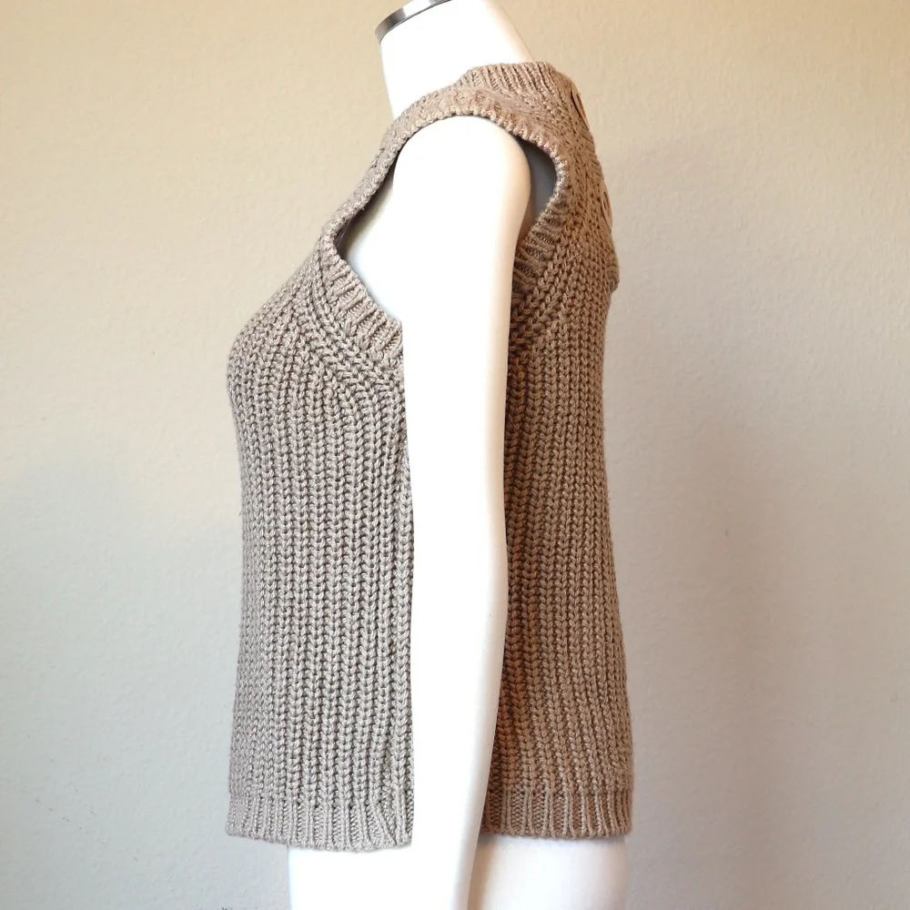 Chloe sleeveless all-cotton knit sweater crew neck - Picture 3 of 10